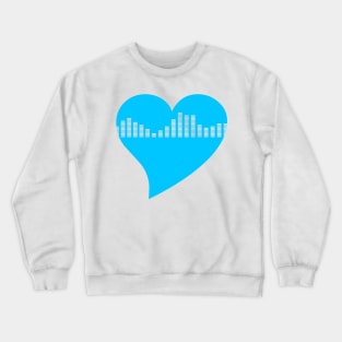 Blue Graphic Equalizer Heart Crewneck Sweatshirt